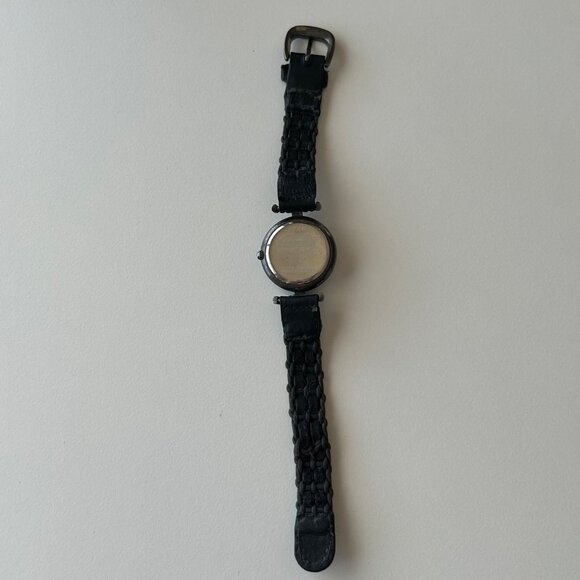 Fossil Womens PC-9155 Silver-Tone Analog Watch With Black Braided Leather Strap - Picture 5 of 7